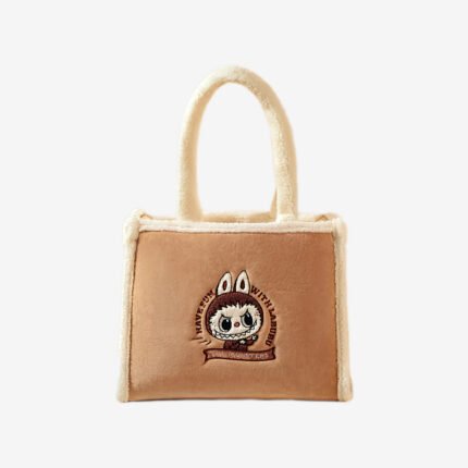 Labubu Classic Bag Series – Plush Tote White/Brown Bag