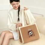 Labubu Classic Bag Series – Plush Tote White/Brown Bag
