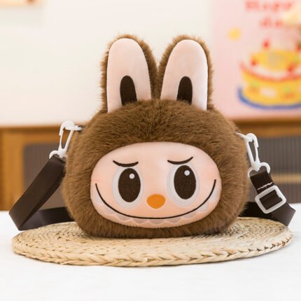 Labubu Plush Shoulder Brown Bag